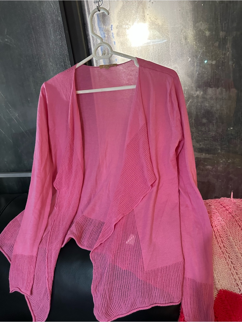 Women's Open-Front Draped Cardigan Sweater - Pink